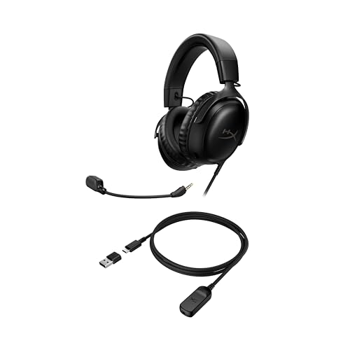 👉 Kabelgebundenes Gaming-Headset mit 53mm Treibern, Memory-Schaum, klarem Mikrofon, USB-C/USB-A/3,5mm Anschluss – Schwarz