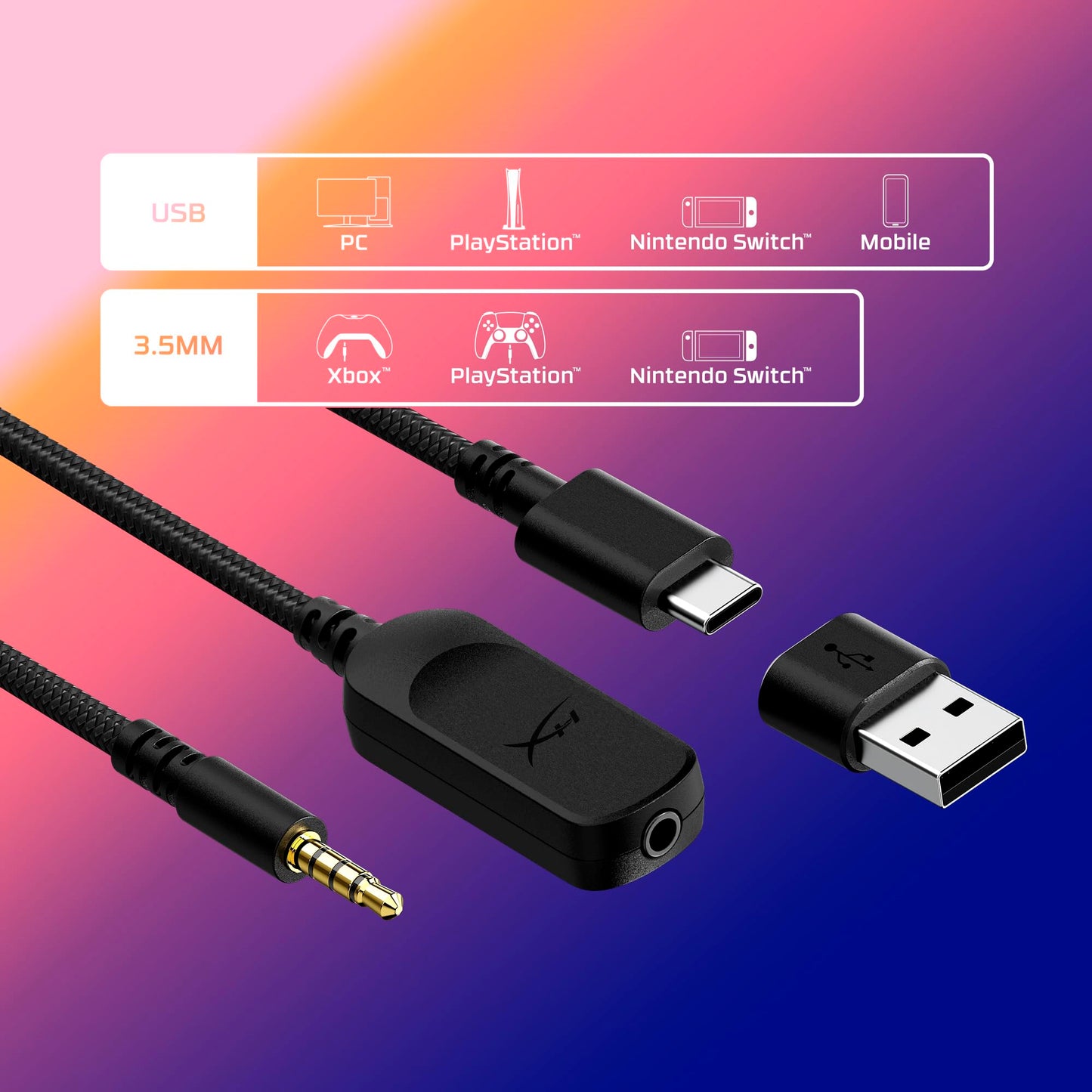 👉 Kabelgebundenes Gaming-Headset mit 53mm Treibern, Memory-Schaum, klarem Mikrofon, USB-C/USB-A/3,5mm Anschluss – Schwarz